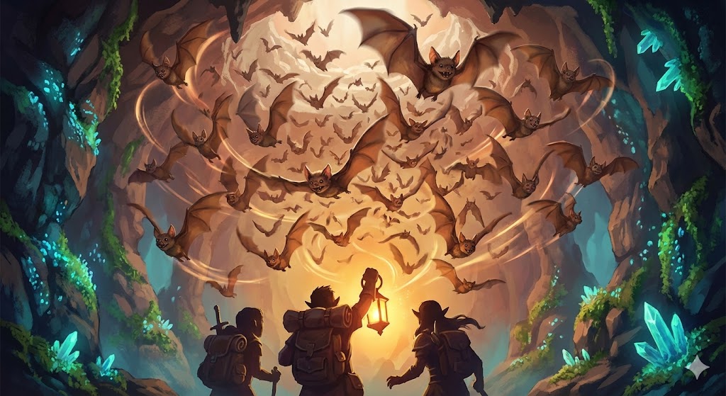 Cave Bat Swarm encounter art