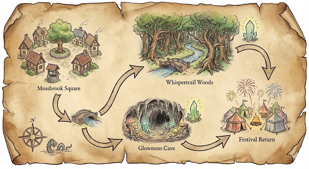Story roadmap for Mossbrook quest
